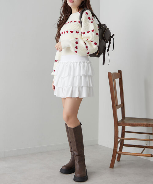 OLIVE des OLIVE（オリーブデオリーブ）の「アソートジャガードニット（ニット/セーター・レディース・オフホワイト/ピンク/ブラック・FREE）」の21枚目の写真