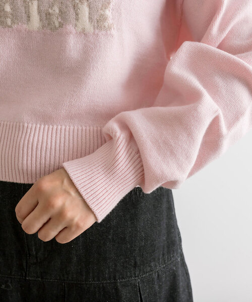 OLIVE des OLIVE（オリーブデオリーブ）の「アソートジャガードニット（ニット/セーター・レディース・オフホワイト/ピンク/ブラック・FREE）」の9枚目の写真