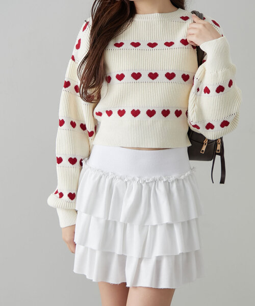 OLIVE des OLIVE（オリーブデオリーブ）の「アソートジャガードニット（ニット/セーター・レディース・オフホワイト/ピンク/ブラック・FREE）」の2枚目の写真