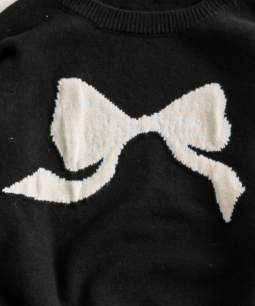 OLIVE des OLIVE（オリーブデオリーブ）の「アソートジャガードニット（ニット/セーター・レディース・オフホワイト/ピンク/ブラック・FREE）」の5枚目の写真