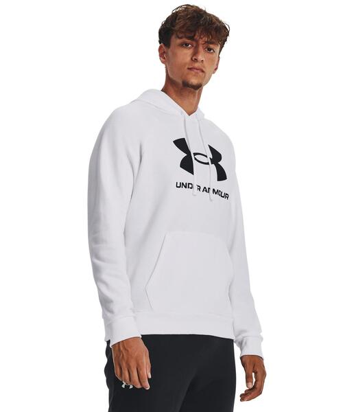 UNDER ARMOUR(アンダーアーマー)の「UAライバルフリース ロゴ フーディー(ライフスタイル/メンズ)(スウェット・メンズ・ホワイト・XL/L/3XL/2XL/M/S)」の1枚目の写真