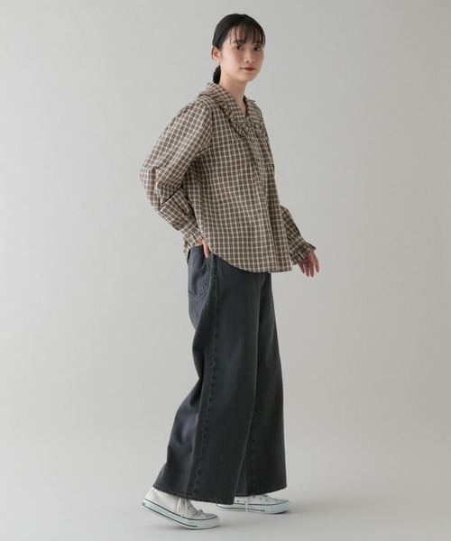 studio CLIP(スタディオクリップ)の「《natural by clip》ポプリンフリルカラーブラウス(シャツ/ブラウス・レディース・ベージュ/イエロー/チャコール・FREE)」の11枚目の写真