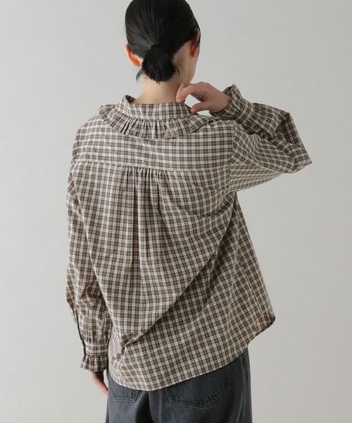 セール】《natural by clip》ポプリンフリルカラーブラウス（シャツ