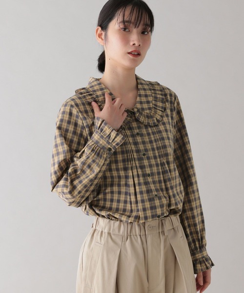 studio CLIP(スタディオクリップ)の「《natural by clip》ポプリンフリルカラーブラウス(シャツ/ブラウス・レディース・ベージュ/イエロー/チャコール・FREE)」の17枚目の写真