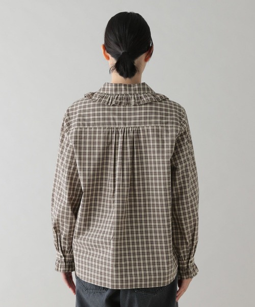 セール】《natural by clip》ポプリンフリルカラーブラウス（シャツ