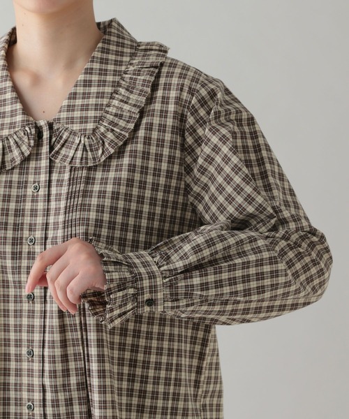 セール】《natural by clip》ポプリンフリルカラーブラウス（シャツ