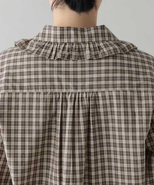 セール】《natural by clip》ポプリンフリルカラーブラウス（シャツ