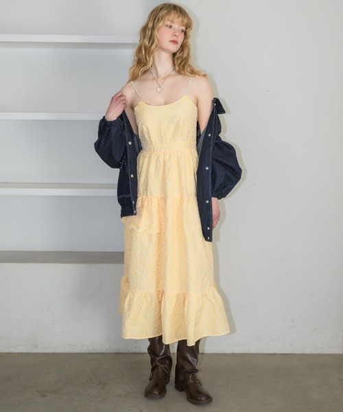 nami nami frill onepiece/なみなみデザインキャミワンピース