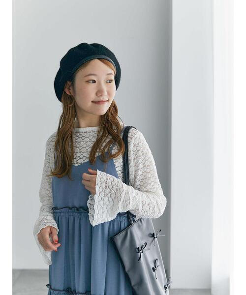 ehka sopo(エヘカソポ)の「配色メローティアードキャミワンピース(ワンピース・レディース・ブルー/オリーブ/ブラック・F)」の13枚目の写真