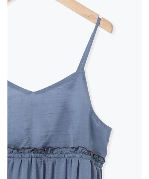 ehka sopo(エヘカソポ)の「配色メローティアードキャミワンピース(ワンピース・レディース・ブルー/オリーブ/ブラック・F)」の4枚目の写真