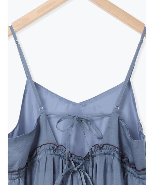 ehka sopo(エヘカソポ)の「配色メローティアードキャミワンピース(ワンピース・レディース・ブルー/オリーブ/ブラック・F)」の6枚目の写真