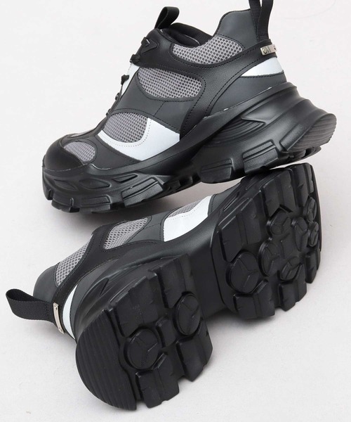glabella(グラベラ)の「+7cm ボリュームハイソール 厚底 スニーカー アグリーシューズ(スニーカー・メンズ・ブラック・S/M/L)」の3枚目の写真