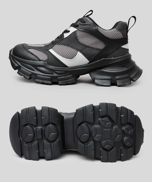 glabella(グラベラ)の「+7cm ボリュームハイソール 厚底 スニーカー アグリーシューズ(スニーカー・メンズ・ブラック・S/M/L)」の4枚目の写真