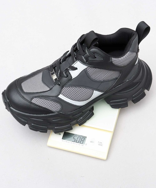 glabella(グラベラ)の「+7cm ボリュームハイソール 厚底 スニーカー アグリーシューズ(スニーカー・メンズ・ブラック・S/M/L)」の12枚目の写真