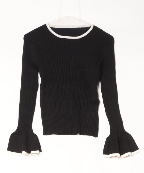 セール】袖フリルバイカラーニットソー（ニット/セーター）｜Per sist