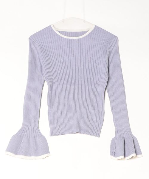 セール】袖フリルバイカラーニットソー（ニット/セーター）｜Per sist