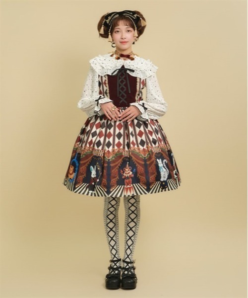 axes femme kawaii（アクシーズファムカワイイ）の「ドールズサーカスジャンスカ（ジャンパースカート・レディース・ブルー/ワイン/ブラック・MEDIUM）」の3枚目の写真