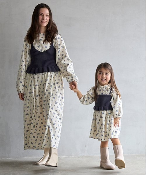 セール】【リンク】花柄ワンピースビスチェセット(キッズ)（ワンピース