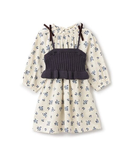 petit main LIEN 親子コーデ　花柄ワンピース　ロンパース　ビスチェ petit main LIEN 親子コーデ 花柄ワンピース ロンパース