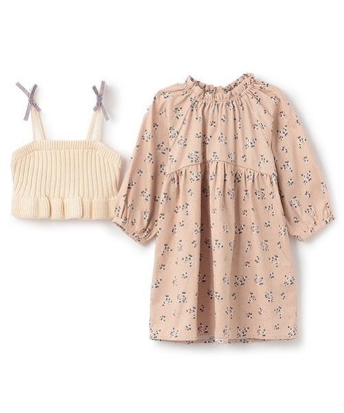 セール】【リンク】花柄ワンピースビスチェセット(キッズ)（ワンピース