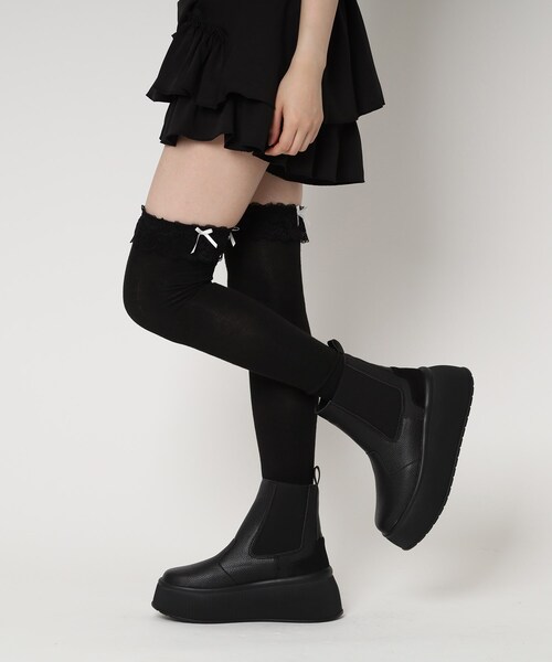 cs T&P（シーエスティーアンドピー）の「厚底サイドゴアブーツ（ブーツ・レディース・ブラック/アイボリー・S/M/L/LL）」の13枚目の写真