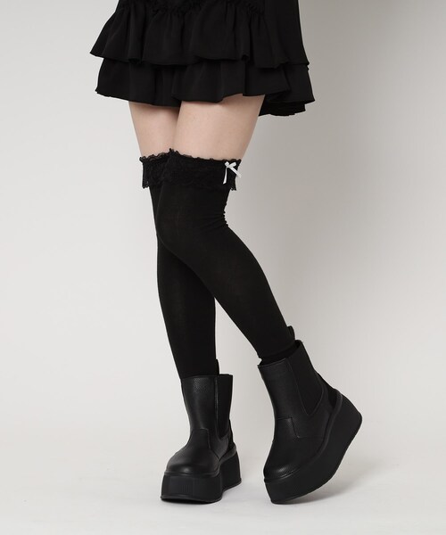 cs T&P（シーエスティーアンドピー）の「厚底サイドゴアブーツ（ブーツ・レディース・ブラック/アイボリー・S/M/L/LL）」の14枚目の写真