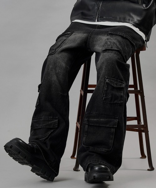 【セール】Bohemian Chop/ボヘミアンチョップ ストレートデニムカーゴパンツ【限定展開】（デニムパンツ）｜PUBLUX（パブリュクス） 6,398円