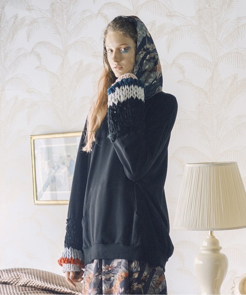 bedsidedrama(ベットサイドドラマ)の「Loose Sleeve Parka(パーカー・メンズ・ブラック/グレー・1/2)」の2枚目の写真