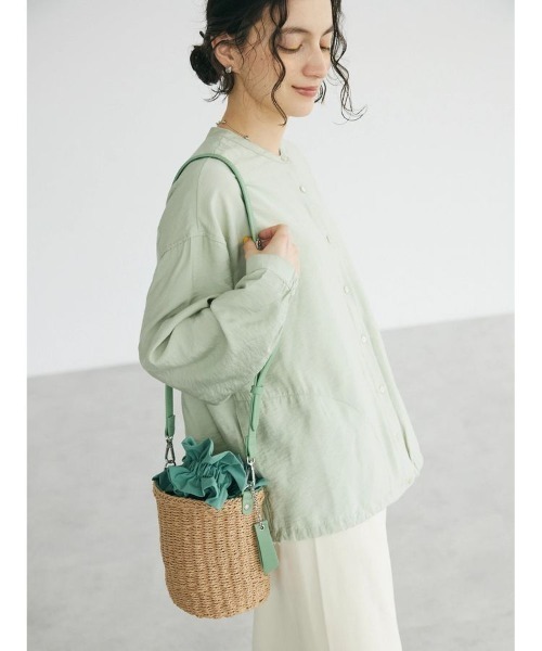 CRAFT STANDARD BOUTIQUE（クラフトスタンダードブティック）の「maison vert フリルハンドルかごバッグ（ハンドバッグ・レディース・ブルー・FREE）」の5枚目の写真