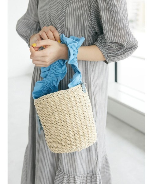 CRAFT STANDARD BOUTIQUE（クラフトスタンダードブティック）の「maison vert フリルハンドルかごバッグ（ハンドバッグ・レディース・ブルー・FREE）」の9枚目の写真