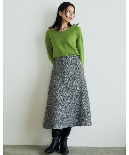 THE SHOP TK （ザ ショップ ティーケー ）の「◆【毛玉になりにくい／静電気防止】Vネックニット／洗える（ニット/セーター・レディース・ブラック/スモーキーグリーン系/グレー/パープル系/オフホワイト・12/13）」の8枚目の写真