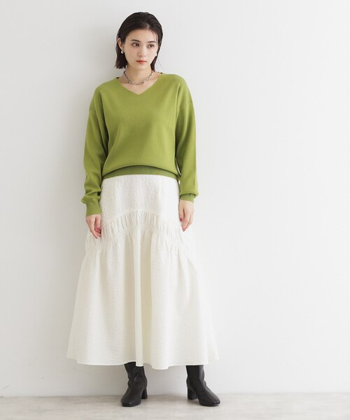 THE SHOP TK （ザ ショップ ティーケー ）の「◆【毛玉になりにくい／静電気防止】Vネックニット／洗える（ニット/セーター・レディース・ブラック/スモーキーグリーン系/グレー/パープル系/オフホワイト・12/13）」の17枚目の写真