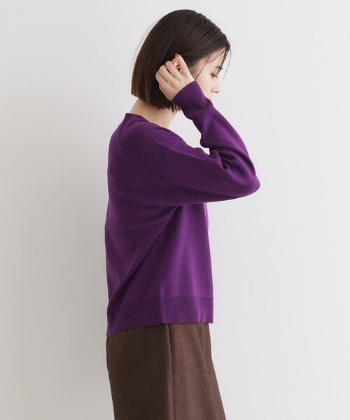 THE SHOP TK （ザ ショップ ティーケー ）の「◆【毛玉になりにくい／静電気防止】Vネックニット／洗える（ニット/セーター・レディース・ブラック/スモーキーグリーン系/グレー/パープル系/オフホワイト・12/13）」の22枚目の写真