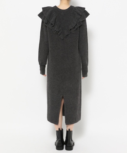 フロントジップワンピース セール】2WAYフリルニットワンピース 150554（ワンピース