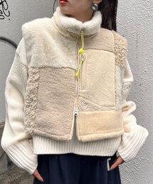 etsinta | 【etsinta/エシンタ】パッチワークファースタンドベスト(ベスト)