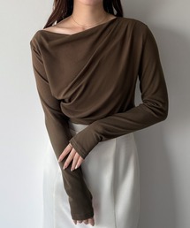 mipiarl（ミピアール）の「薄手ドレープトップス（Tシャツ/カットソー）」