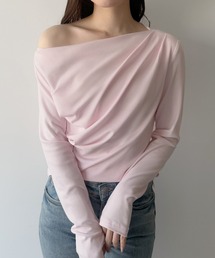 mipiarl（ミピアール）の「薄手ドレープトップス（Tシャツ/カットソー）」