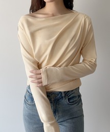 mipiarl（ミピアール）の「薄手ドレープトップス（Tシャツ/カットソー）」