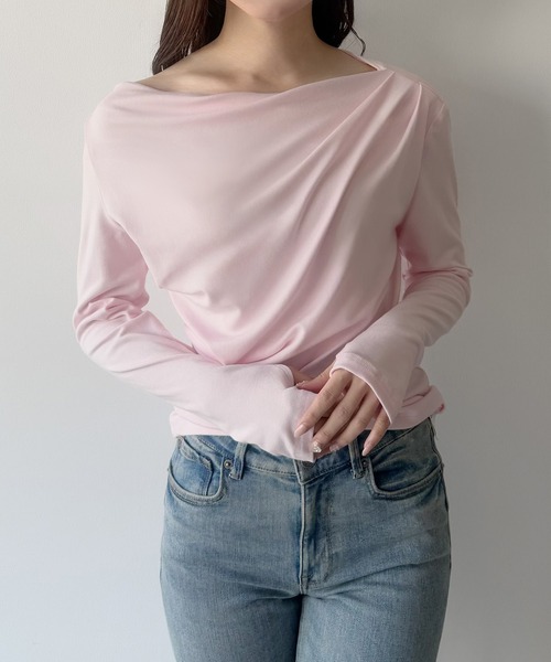 韓国ファッショントップス ドレープ モード カットソー Tシャツ 1815316_main_new1.jpg