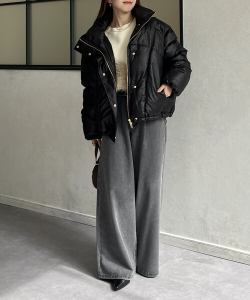 セール】スタンドネック中綿ショートブルゾン（ダウンジャケット