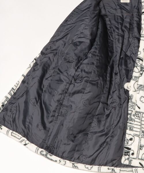 PEANUTS（ピーナッツ）の「PEANUTS SNOOPY（ピーナッツ スヌーピー）キャラクターぼあもこボアフリース起毛総柄半纏/ちゃんちゃんこ（ガウン/バスローブ・メンズ・ホワイト系その他/ベージュ/チャコールグレー/ホワイト×ブラック・FREE）」の6枚目の写真