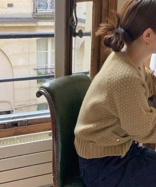 MILAE（ミレ）の「クルーネックニットカーディガン（カーディガン/ボレロ・レディース・オフホワイト/ブルー/ベージュ・FREE）」の7枚目の写真