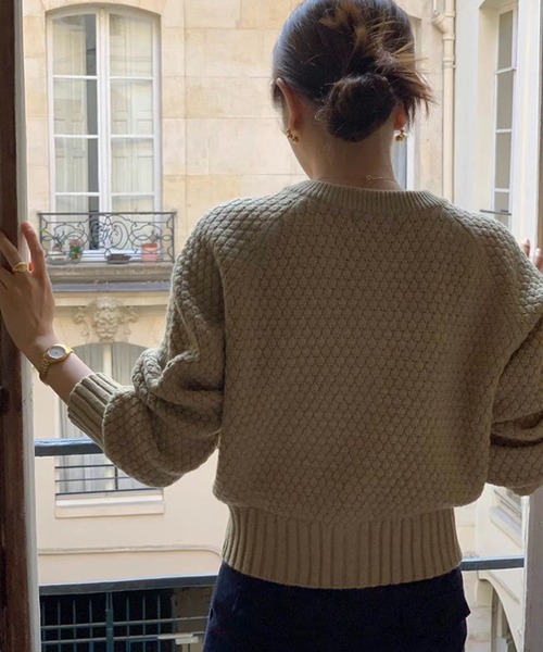 MILAE（ミレ）の「クルーネックニットカーディガン（カーディガン/ボレロ・レディース・オフホワイト/ブルー/ベージュ・FREE）」の6枚目の写真