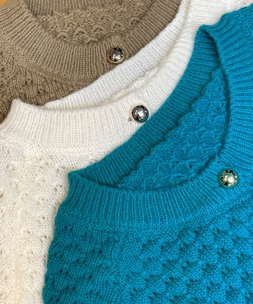 MILAE（ミレ）の「クルーネックニットカーディガン（カーディガン/ボレロ・レディース・オフホワイト/ブルー/ベージュ・FREE）」の14枚目の写真