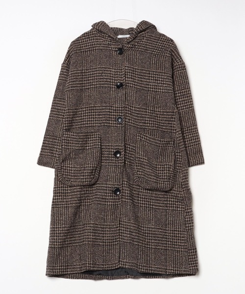 ビッグフード 千鳥柄 ロング チェスターコート