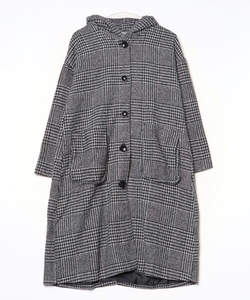 ビッグフード 千鳥柄 ロング チェスターコート