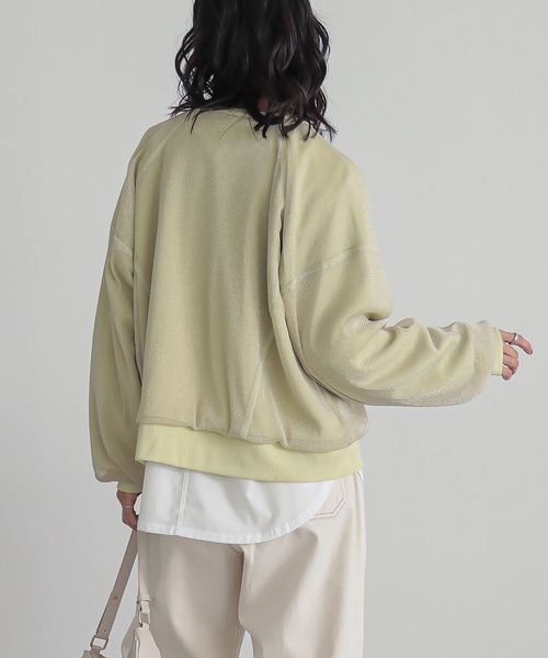 n'OrLABEL（ノアールレーベル）の「『ラメチュールスウェット』（スウェット・レディース・ネイビー/杢グレー/イエロー・FREE）」の7枚目の写真