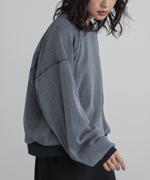 n'OrLABEL（ノアールレーベル）の「『ラメチュールスウェット』（スウェット・レディース・ネイビー/杢グレー/イエロー・FREE）」の18枚目の写真