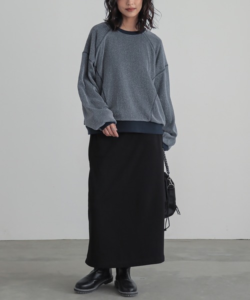 n'OrLABEL（ノアールレーベル）の「『ラメチュールスウェット』（スウェット・レディース・ネイビー/杢グレー/イエロー・FREE）」の19枚目の写真