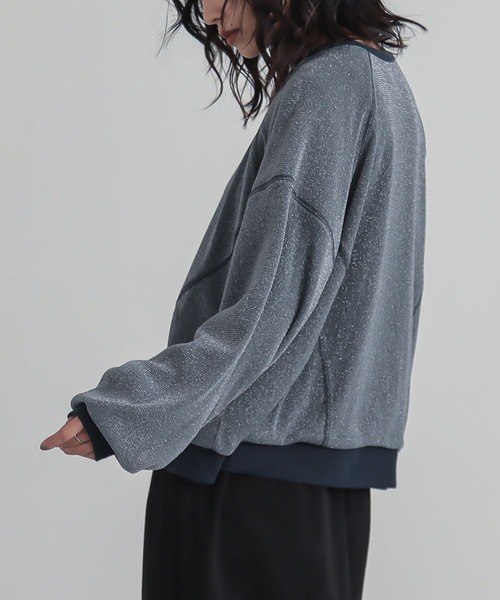 n'OrLABEL（ノアールレーベル）の「『ラメチュールスウェット』（スウェット・レディース・ネイビー/杢グレー/イエロー・FREE）」の17枚目の写真